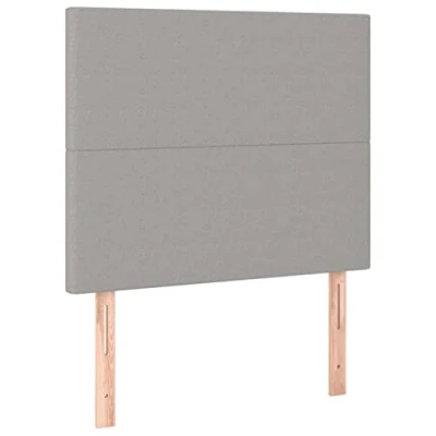 Afbeelding van vidaXL Hoofdborden 2 st 100 x 5 78/88 cm stof lichtgrijs