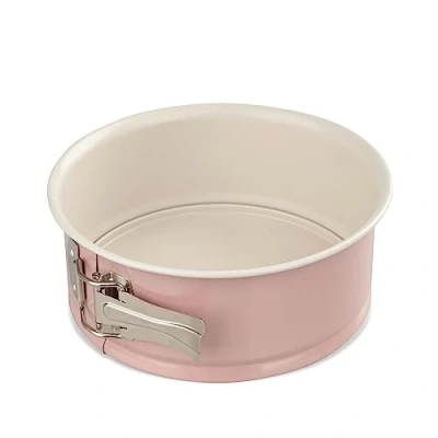 Afbeelding van Dr. Oetker 4650 springvorm met platte bodem, bakvorm extra hoge rand uit de serie Modern Baking Retro design, ronde taartvorm antiaanbaklaag, roze/crème, hoeveelheid: 1 stuks, 18 cm