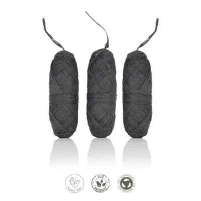 Afbeelding van green goose® Bio based Flosdraad Navulling Houtskool 3 x meter Biologisch Afbreekbaar Vegan Maisvezel Duurzaam Milieuvriendelijk Minimal Waste