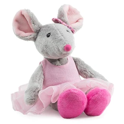 Afbeelding van Schaffer 5650 balletmuis pluche dier, grijs roze, XS 16 cm
