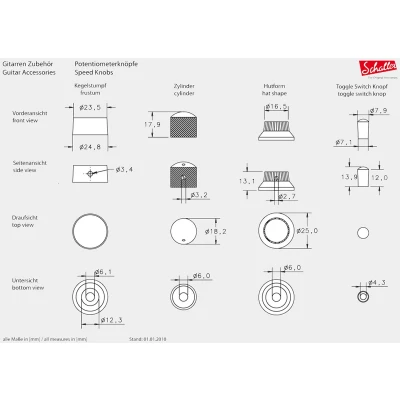 Afbeelding van Schaller ST Style Knobs Nickel Gitaaronderdeel
