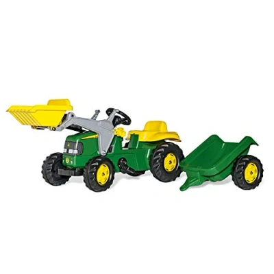 Afbeelding van Rolly Toys 012190 rollyKid John Deere (met aanhanger, draaibare hendelbesturing, leeftijd 2,5 5 jaar, trekhaak achter), groen