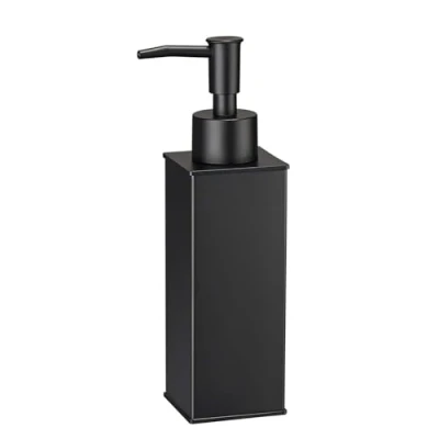 Afbeelding van bgl Vierkante zeepdispenser 304 roestvrij staal staande handwasdispenser voor douche, badkamer, keuken, toilet (zwart)