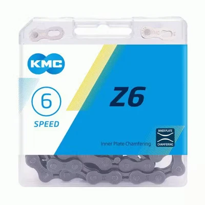 Afbeelding van KMC Z6 6 speed ketting bruin, unisex, staal stadsfietsen, e bikes, fixed gears