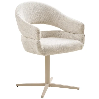 Afbeelding van House Nordic Eetkamerstoel Beige Draaibaar Dover Set van 2