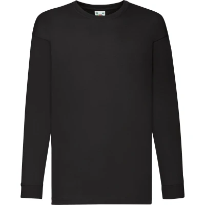 Afbeelding van Fruit of the Loom Kids Value Weight Longsleeve 5 stuks T shirt Zwart (Maat 152)