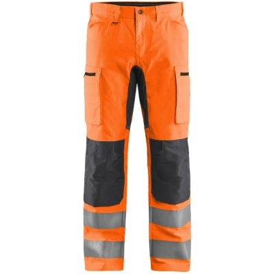 Afbeelding van Blaklader High Vis broek met stretch 1585 1811 Oranje/Medium Grijs D100