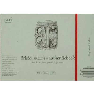 Afbeelding van SMLT 5EB 18ST Authentic Line schetsblok, 245 x 176 mm, genaaid 185 g/m², bijzonder wit en glad, 18 vellen