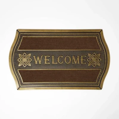 Afbeelding van Homescapes gebogen deurmat “Welcome 45 x 75 cm antislip, goudbruin