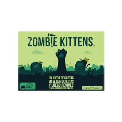 Afbeelding van Exploding Kittens Zombie Kaartspel voor kattenliefhebbers en explosies, vanaf 7 jaar, 2 tot 5 spelers, 15 minuten per spel, Spaans