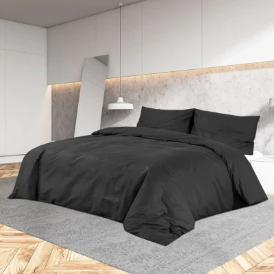 Afbeelding van Dekbedovertrekset lichtgewicht 155x220 cm microvezel zwart