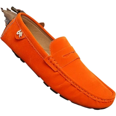 Afbeelding van Nivard Loafers Dames Met Hak Damesschoenen Instappers Oranje Maat 40