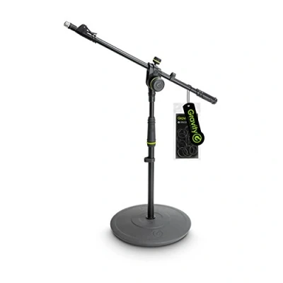 Afbeelding van Gravity MS 2222 B Microfoonstatief, klein, ronde voet, telescopische boompole zwart