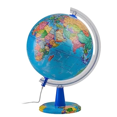 Afbeelding van TOPGLOBE 20cm Verlichte Globe Engelse Kaart Moderne Politieke Wereldbol Educatief/Geografische/Desktop Decoratie