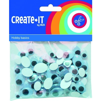 Afbeelding van Haza Original Wiebeloogjes Knutselset Create It Bewegende Wiebel Ogen 100 Stuks Zelfklevend