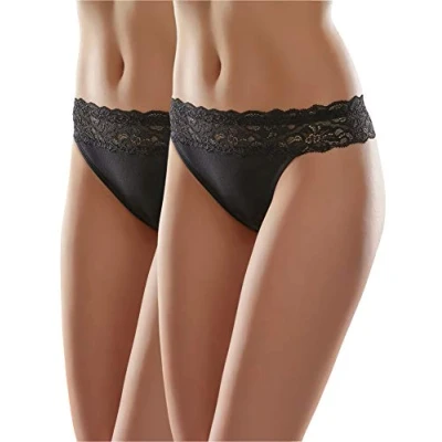 Afbeelding van Merry Style Dames Slip Onderbroek Katoen Regular Taille 2 Pack MS GAB 24 Panties nnn 2P (2Pack) Zwart L