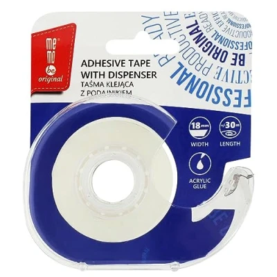 Afbeelding van memobe Amex Plakband, transparante multifunctionele tape, voor school, kantoor, werk, kleeffolie, duurzaam, heldere Tesafilm met acryllijm, plakrol, 18 mm x 30 m, blisterschaal