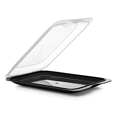 Afbeelding van Tatay COCKTAIL Worst en levensmiddelhouder, BPA vrij, herbruikbaar, stapelbaar, vaatwasmachinebestendig magnetronbestendig, zwart, 1 stuk, afmetingen 17 x 3,2 25,2 cm
