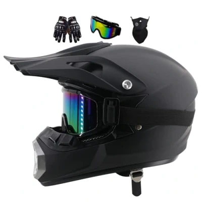 Afbeelding van Motocross Helm Fullface Dirt Bike Integral Motorhelm, Jeugd Motorhelmen, Heren Dames Downhill Kinderen MTB ATV Offroad DH Helm, Volwassen Motorhelm (Maat: L (56 57CM))
