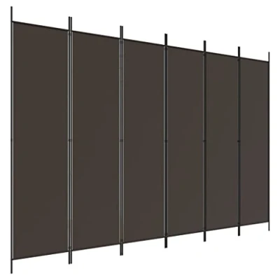 Afbeelding van vidaXL Kamerscherm met 6 panelen 300x200 cm stof bruin