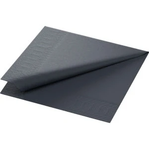 Afbeelding van 1000x Duni Servetten tissue 33cm 3 laags zwart