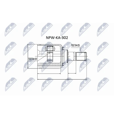Afbeelding van NTY NPW KA 302 Homokineet Vooras rechts KIA: cee‘d I Hatchback
