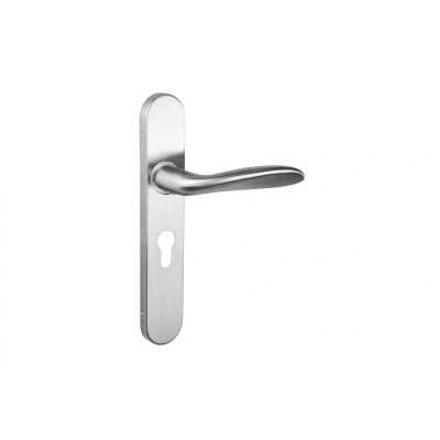 Afbeelding van Lavuzo deurkruk Benevento RVS met afgerond schild PC55 Per set