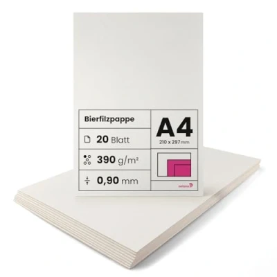 Afbeelding van Netuno 20 vellen karton om te knutselen, crèmewit, DIN A4, 210 x 297 mm, 0,90 390 g, Fins houten fotoalbum, passe partout