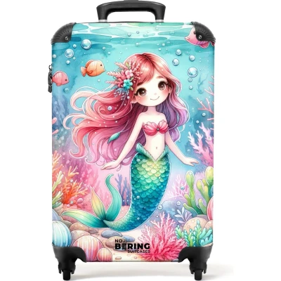 Afbeelding van NoBoringSuitcases.com® Kinder reiskoffer zeemeermin Meisjes koffer kinderen 55x35x25