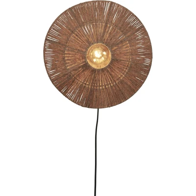 Afbeelding van Good&amp;Mojo Wandlamp Iguazu Jute Schijf Small Naturel 40x12x40cm