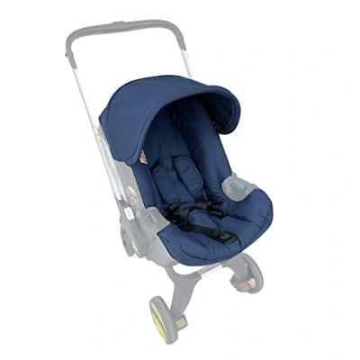 Afbeelding van Kinderwagen Verschoonset Kleding, Luifelhoes, Zitkussen Compatibel met Doona Autostoel Wandelwagen (marineblauw)