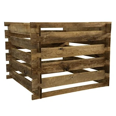 Afbeelding van Gartenwelt Riegelsberger Compostsilo houten compostbak, 120 x 70 cm, grenen, bruin, onder druk geïmpregneerd met insteeksysteem, compostbak