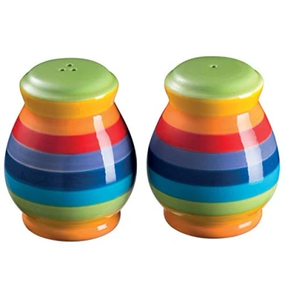 Afbeelding van Purity Style Handgeschilderde Rainbow Stripe Zout en Peper Pot