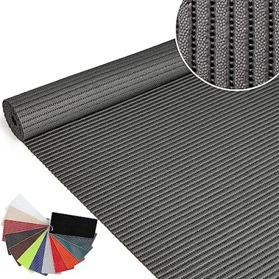 Afbeelding van ANRO Badmat, zachte schuimmat, bad en douchemat, antislip, badloper, effen, grijs, 100 x 65 cm