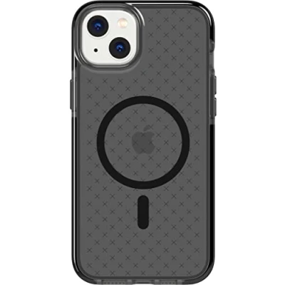 Afbeelding van tech21 iPhone 14 Plus Evo Check Compatibel met MagSafe® Schokabsorberend en slank beschermend telefoonhoesje 15ft FlexShock Multi Drop Protection &amp; Extra Knoppen Smokey Black
