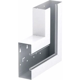 Afbeelding van Obo hoekstuk wandgoot met 1 deksel staal bevestiging binnenliggend bxd 170x70mm wit ral9010 6277620