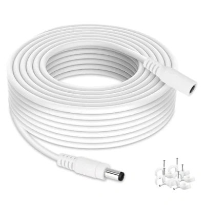 Afbeelding van Tonton DC Verlengkabel 10Meter (33ft) 2.1mm x 5.5mm Compatibel met 12V Adapter Kabel Distributeur voor CCTV Beveiligingscamera IP Camera Single DVR (Wit)