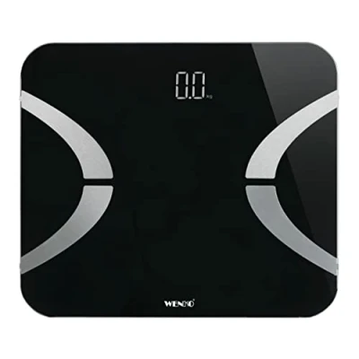 Afbeelding van Wenko Personenweegschaal Bt Led 30 X 26 Cm Glas Zwart