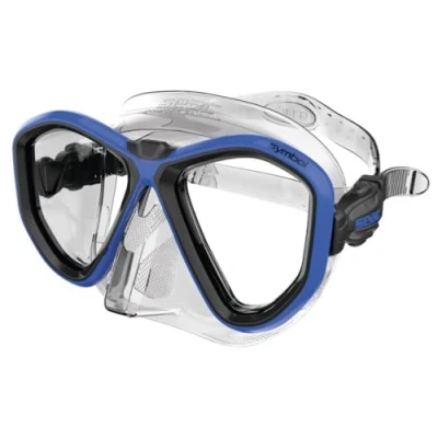 Afbeelding van Seac Symbol, duikmasker met twee lenzen en 3D gesp, gemaakt in Italië.