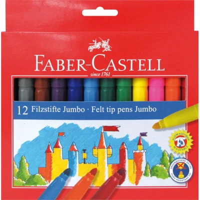 Afbeelding van Viltstiften Faber Castell Jumbo 12 stuks karton etui
