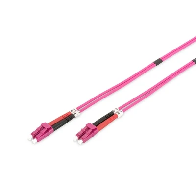 Afbeelding van DIGITUS DK 2533 05 4 Glasvezelkabel OM4 5 m LC naar Duplex 1/10/40/100 Gbit/s MM Multimode Glasvezel LAN Kabel Vezeltype: 50/125 µ Paars (Violet)
