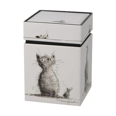 Afbeelding van Goebel Peter Schnellhardt Theedoos Kattenbende Metaal 11cm bewaardoos