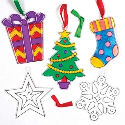 Afbeelding van Baker Ross AT294 kerstraamdecoratie (10 stuks) Kerstmis knutselen voor kinderen, gesorteerd