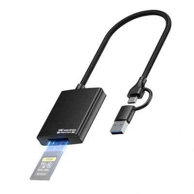 Afbeelding van JJC CFexpress kaartlezer, type A, USB 3.2, Gen2, 10 Gbps, C, 2 in 1 externe schrijver, draagbaar aluminium, geheugenkaart adapter voor i Phone 15 Android,