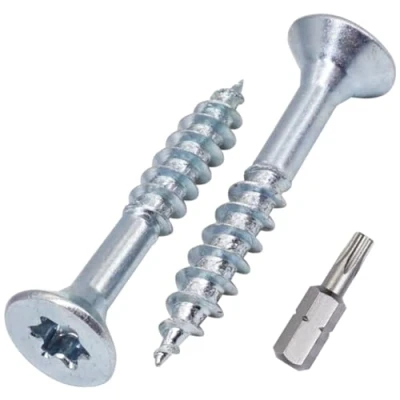 Afbeelding van SKIR&#039;CO (50 stuks) Verzinkte stalen houtschroeven 4,5 x 30 mm, Torx verzonken kopschroeven, spaanplaatschroeven, gedeeltelijk schroefdraad