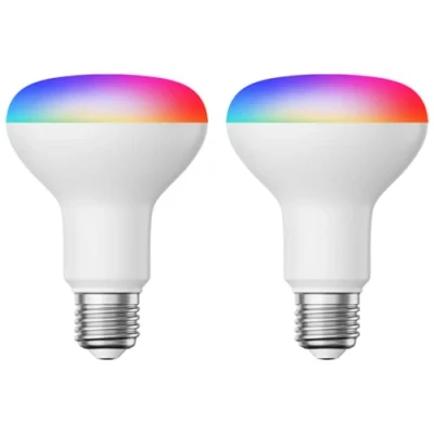 Afbeelding van ledscom.de 2 stuks E27 LED RGB lamp, R80, warm wit koel (2700 6300 K), 9,9 W, 950lm, Smart Home, WLAN, Alexa, mat