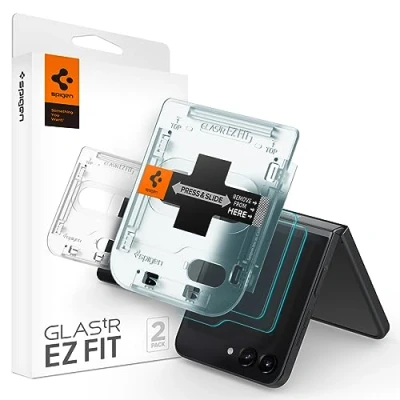 Afbeelding van 2 Pack Screenprotectors Samsung Galaxy Z Flip 5: Spigen GLAStR Fit Duo + Applicator