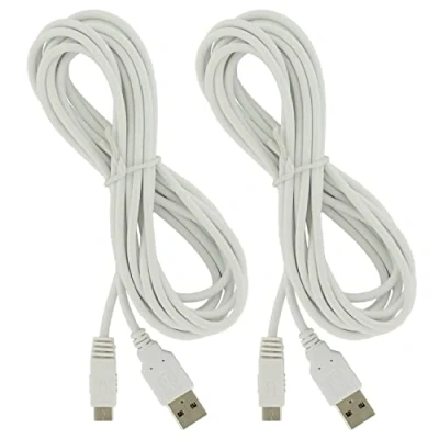 Afbeelding van Fasizi 2 STKS 3 meter extra lange USB voedingskabel voor Wii U GamePad (10 voet/3 meter) Wit
