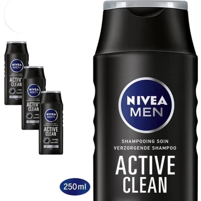 Afbeelding van NIVEA MEN Active Clean Shampoo 4 x 250 ml Voordeelverpakking