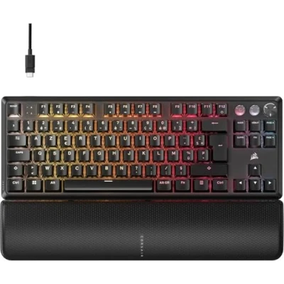 Afbeelding van CORSAIR K70 PRO TKL Tenkeyless Magnetic Mechanical Gaming Keyboard Backlit RGB LED MGX v2 Black ABS Keycaps (CH 911911G FR)